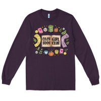 Plum cozy book girl club Long Sleeve Tee - MaliasSmallBusiness