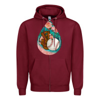 Burgundy baseball and western roses teardrop  3 Zipper Hoodie - BundleAndBundleShop