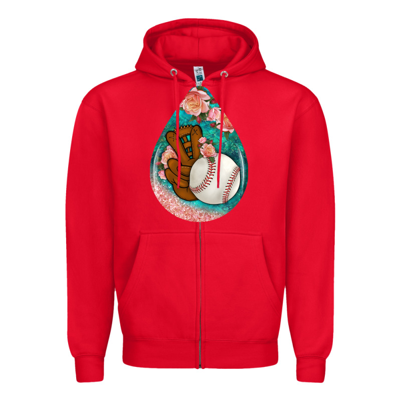 Baseball And Western Roses Teardrop  3 Zipper Hoodie by BundleAndBundleShop | Teevron