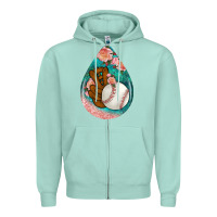 Seafoam baseball and western roses teardrop  3 Zipper Hoodie - BundleAndBundleShop