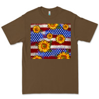 Cacao 4th of July USA flag sunflower 20oz tumbler Premium Tee - Neo Western