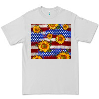 Dove Grey 4th of July USA flag sunflower 20oz tumbler Premium Tee - Neo Western