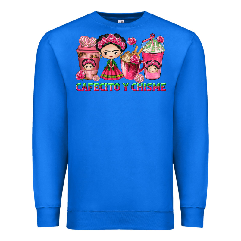 Cafecito Y Chisme With Coffee Cups Premium Sweatshirt by texasbilliewilder | Teevron
