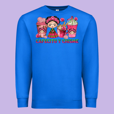 Cafecito Y Chisme With Coffee Cups Premium Sweatshirt Designed By Texasbilliewilder