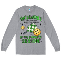 Heather Grey pickleball is my favorite season Long Sleeve Tee - MaliasSmallBusiness