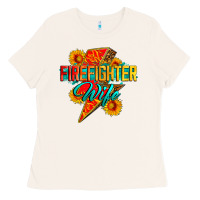 Bone firefighter wife with lightning bolt Ladies Tee - Zillion Design Studio