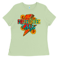 Matcha firefighter wife with lightning bolt Ladies Tee - Zillion Design Studio