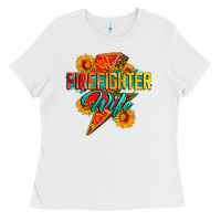 White firefighter wife with lightning bolt Ladies Tee - Zillion Design Studio