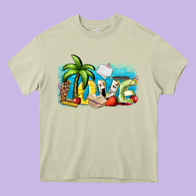 Love Summer Teacher Heavy Core Tee Designed By Zillion Design Studio