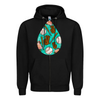 Black baseball and western roses teardrop  5 Zipper Hoodie - BundleAndBundleShop