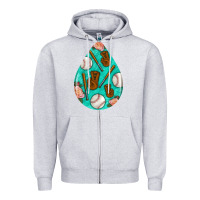 Heather Grey baseball and western roses teardrop  5 Zipper Hoodie - BundleAndBundleShop