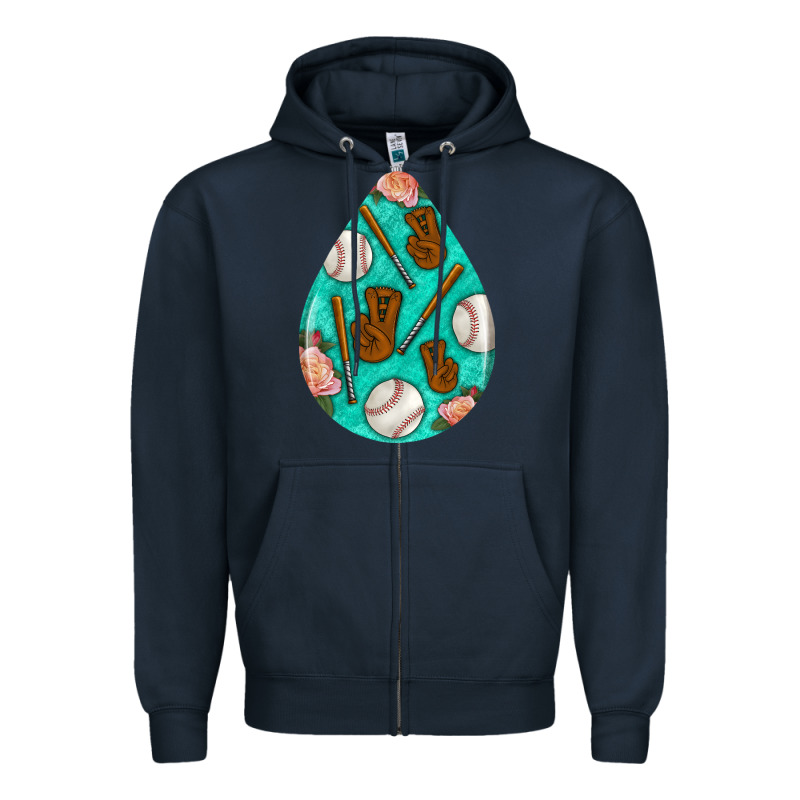 Baseball And Western Roses Teardrop  5 Zipper Hoodie by BundleAndBundleShop | Teevron