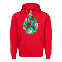 Red baseball and western roses teardrop  5 Zipper Hoodie - BundleAndBundleShop