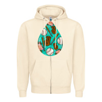 Sandshell baseball and western roses teardrop  5 Zipper Hoodie - BundleAndBundleShop