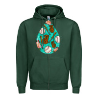 Sports Green baseball and western roses teardrop  5 Zipper Hoodie - BundleAndBundleShop