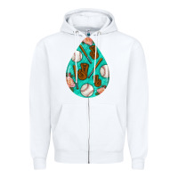 White baseball and western roses teardrop  5 Zipper Hoodie - BundleAndBundleShop