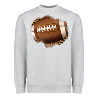 Heather Grey leopard american football patch Heavyweight Sweatshirt - Jasminsmagicworld