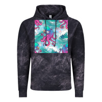 Cloud Black ocean waves octopus seamless pattern Vintage Hoodie - BundleAndBundleShop