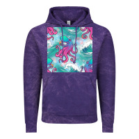 Cloud Purple ocean waves octopus seamless pattern Vintage Hoodie - BundleAndBundleShop