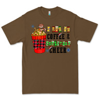 Cacao I Run On Coffee & Christmas Cheer Premium Tee - CowhideDigitalArt