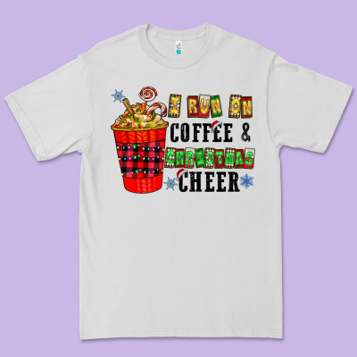 I Run On Coffee & Christmas Cheer Premium Tee Designed By Cowhidedigitalart