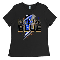 Black back the blue with lightning bolt Ladies Tee - Zillion Design Studio