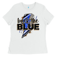 White back the blue with lightning bolt Ladies Tee - Zillion Design Studio
