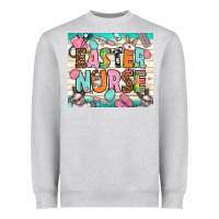 Heather Grey Easter Day Nurse Heavyweight Sweatshirt - NancyCooperArtShop