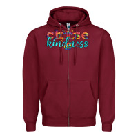 Burgundy Lgbtq Choose Kindness With Heart And Peace Zipper Hoodie - BundleAndBundleShop