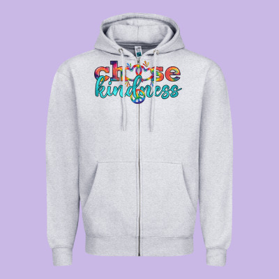 Lgbtq Choose Kindness With Heart And Peace Zipper Hoodie Designed By Bundleandbundleshop