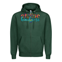 Sports Green Lgbtq Choose Kindness With Heart And Peace Zipper Hoodie - BundleAndBundleShop