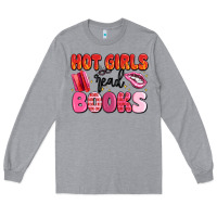 Heather Grey hot girls read books Long Sleeve Tee - MaliasSmallBusiness