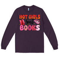 Plum hot girls read books Long Sleeve Tee - MaliasSmallBusiness