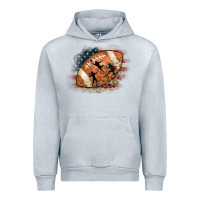 Heather Grey American Football Flag Players Urban Hoodie - CowCowDesign