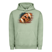 Pigment Oil Green American Football Flag Players Urban Hoodie - CowCowDesign