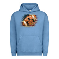 Pigment Pebble Blue American Football Flag Players Urban Hoodie - CowCowDesign