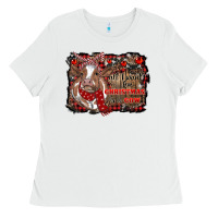 White all i want for christmas is a cow cowhide Ladies Tee - RanaPortraitStore