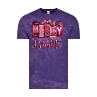 Cloud Purple merry and bright pink Christmas Vintage Tee - Jasminsmagicworld