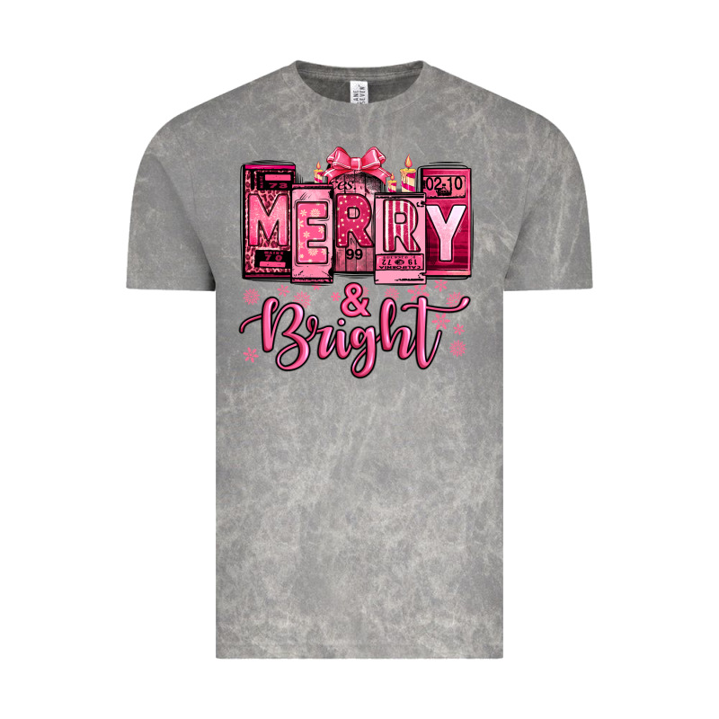 Merry And Bright Pink Christmas Vintage Tee by Jasminsmagicworld | Teevron