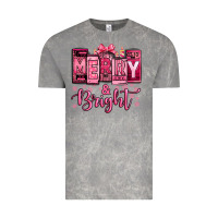 Cloud Rock merry and bright pink Christmas Vintage Tee - Jasminsmagicworld