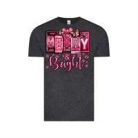 Vintage Black merry and bright pink Christmas Vintage Tee - Jasminsmagicworld