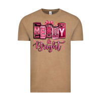 Vintage Coffee merry and bright pink Christmas Vintage Tee - Jasminsmagicworld