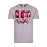 Vintage Zinc merry and bright pink Christmas Vintage Tee - Jasminsmagicworld