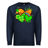 Navy st patricks day hearts png Premium Sweatshirt - NancyCooperArtShop