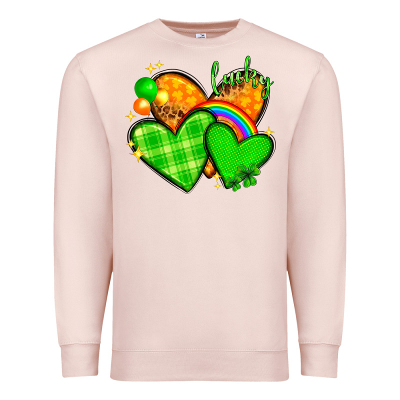 St Patricks Day Hearts Png Premium Sweatshirt by NancyCooperArtShop | Teevron