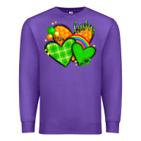 Purple st patricks day hearts png Premium Sweatshirt - NancyCooperArtShop