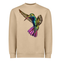 Mushroom Flying Ruby Throated Hummingbird Heavyweight Sweatshirt - LillyAllenDesigns