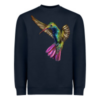 Navy Flying Ruby Throated Hummingbird Heavyweight Sweatshirt - LillyAllenDesigns