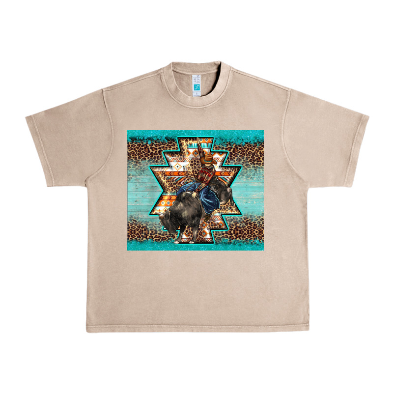 Western Rodeo Bullfighter Aztec Leopard Turquoise Urban Heavy Tee by BarkalooDesign | Teevron