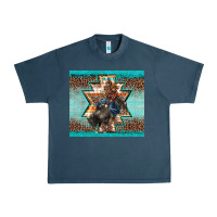 Midnight Navy western rodeo bullfighter Aztec leopard turquoise Urban Heavy Tee - BarkalooDesign